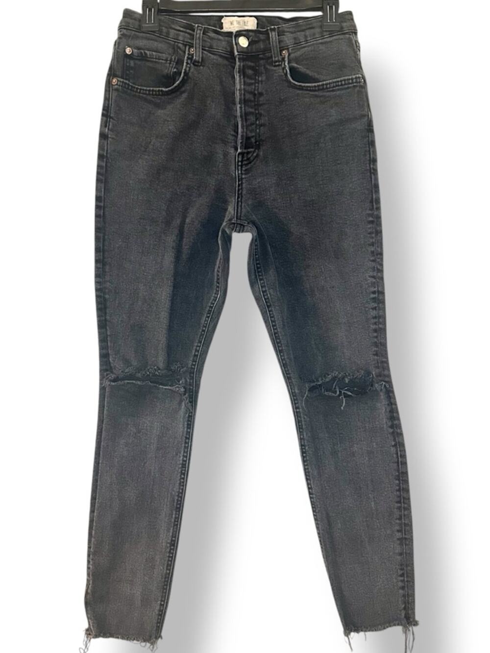 We The Free Black Distressed High-Rise Skinny Jeans